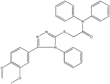 2-{[5-(3,4-dimethoxyphenyl)-4-phenyl-4H-1,2,4-triazol-3-yl]sulfanyl}-N,N-diphenylacetamide Struktur