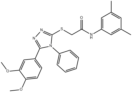 2-{[5-(3,4-dimethoxyphenyl)-4-phenyl-4H-1,2,4-triazol-3-yl]sulfanyl}-N-(3,5-dimethylphenyl)acetamide Struktur