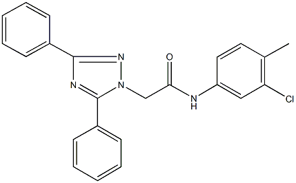 N-(3-chloro-4-methylphenyl)-2-(3,5-diphenyl-1H-1,2,4-triazol-1-yl)acetamide Struktur