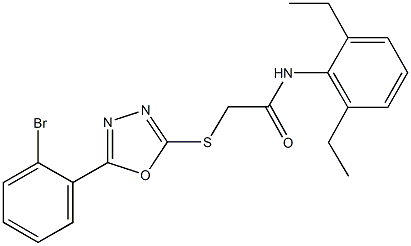 2-{[5-(2-bromophenyl)-1,3,4-oxadiazol-2-yl]sulfanyl}-N-(2,6-diethylphenyl)acetamide Struktur