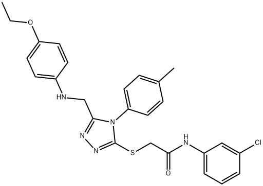 N-(3-chlorophenyl)-2-{[5-[(4-ethoxyanilino)methyl]-4-(4-methylphenyl)-4H-1,2,4-triazol-3-yl]sulfanyl}acetamide Struktur