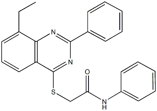 2-[(8-ethyl-2-phenyl-4-quinazolinyl)sulfanyl]-N-phenylacetamide Struktur