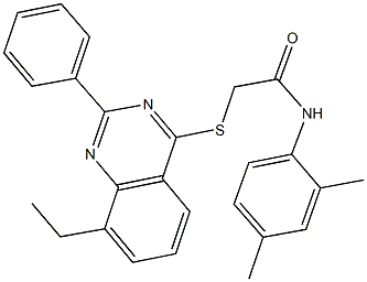 N-(2,4-dimethylphenyl)-2-[(8-ethyl-2-phenyl-4-quinazolinyl)sulfanyl]acetamide Struktur