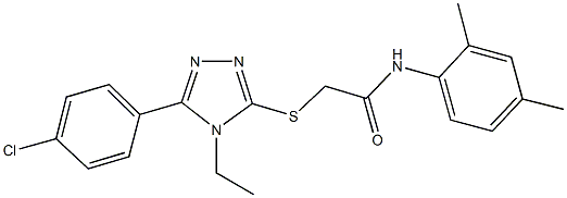 2-{[5-(4-chlorophenyl)-4-ethyl-4H-1,2,4-triazol-3-yl]sulfanyl}-N-(2,4-dimethylphenyl)acetamide Struktur