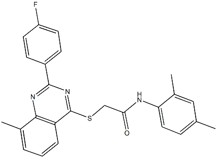 N-(2,4-dimethylphenyl)-2-{[2-(4-fluorophenyl)-8-methyl-4-quinazolinyl]sulfanyl}acetamide Struktur