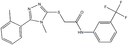 2-{[4-methyl-5-(2-methylphenyl)-4H-1,2,4-triazol-3-yl]sulfanyl}-N-[3-(trifluoromethyl)phenyl]acetamide Struktur