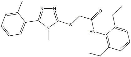 N-(2,6-diethylphenyl)-2-{[4-methyl-5-(2-methylphenyl)-4H-1,2,4-triazol-3-yl]sulfanyl}acetamide Struktur