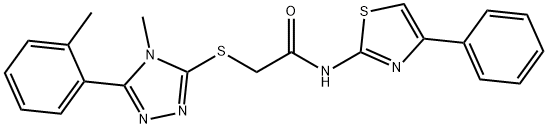 2-{[4-methyl-5-(2-methylphenyl)-4H-1,2,4-triazol-3-yl]sulfanyl}-N-(4-phenyl-1,3-thiazol-2-yl)acetamide Struktur