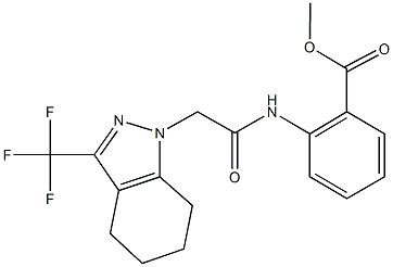 methyl 2-({[3-(trifluoromethyl)-4,5,6,7-tetrahydro-1H-indazol-1-yl]acetyl}amino)benzoate Struktur