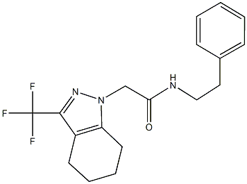 N-(2-phenylethyl)-2-[3-(trifluoromethyl)-4,5,6,7-tetrahydro-1H-indazol-1-yl]acetamide Struktur