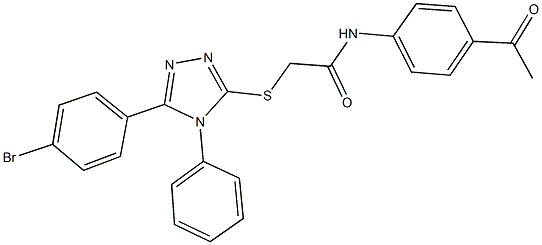 N-(4-acetylphenyl)-2-{[5-(4-bromophenyl)-4-phenyl-4H-1,2,4-triazol-3-yl]sulfanyl}acetamide Struktur