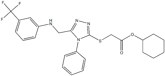 cyclohexyl [(4-phenyl-5-{[3-(trifluoromethyl)anilino]methyl}-4H-1,2,4-triazol-3-yl)sulfanyl]acetate Struktur