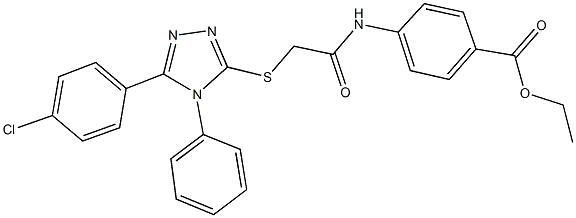 ethyl 4-[({[5-(4-chlorophenyl)-4-phenyl-4H-1,2,4-triazol-3-yl]sulfanyl}acetyl)amino]benzoate Struktur