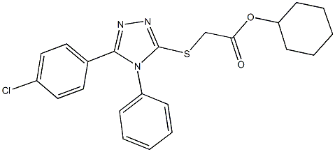 cyclohexyl {[5-(4-chlorophenyl)-4-phenyl-4H-1,2,4-triazol-3-yl]sulfanyl}acetate Struktur