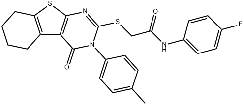 N-(4-fluorophenyl)-2-{[3-(4-methylphenyl)-4-oxo-3,4,5,6,7,8-hexahydro[1]benzothieno[2,3-d]pyrimidin-2-yl]sulfanyl}acetamide Struktur