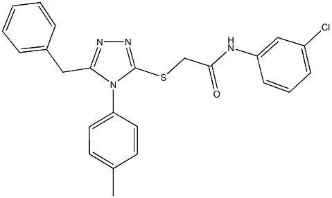 2-{[5-benzyl-4-(4-methylphenyl)-4H-1,2,4-triazol-3-yl]sulfanyl}-N-(3-chlorophenyl)acetamide Struktur