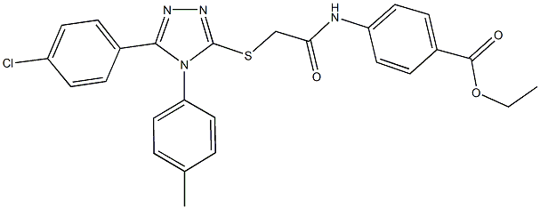 ethyl 4-[({[5-(4-chlorophenyl)-4-(4-methylphenyl)-4H-1,2,4-triazol-3-yl]sulfanyl}acetyl)amino]benzoate Struktur