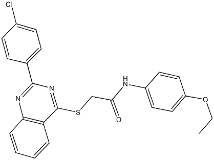 2-{[2-(4-chlorophenyl)-4-quinazolinyl]sulfanyl}-N-(4-ethoxyphenyl)acetamide Struktur