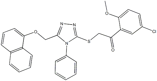 1-(5-chloro-2-methoxyphenyl)-2-({5-[(1-naphthyloxy)methyl]-4-phenyl-4H-1,2,4-triazol-3-yl}sulfanyl)ethanone Struktur