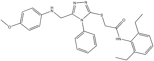 N-(2,6-diethylphenyl)-2-({5-[(4-methoxyanilino)methyl]-4-phenyl-4H-1,2,4-triazol-3-yl}sulfanyl)acetamide Struktur