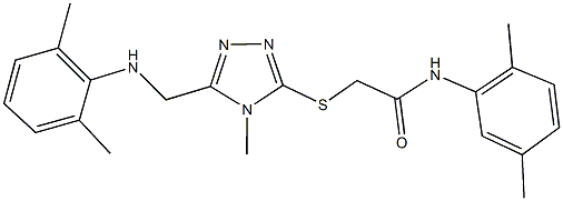 2-({5-[(2,6-dimethylanilino)methyl]-4-methyl-4H-1,2,4-triazol-3-yl}sulfanyl)-N-(2,5-dimethylphenyl)acetamide Struktur