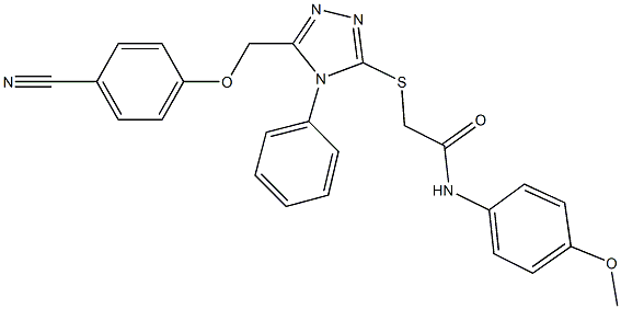 2-({5-[(4-cyanophenoxy)methyl]-4-phenyl-4H-1,2,4-triazol-3-yl}sulfanyl)-N-(4-methoxyphenyl)acetamide Struktur