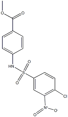 methyl 4-[({4-chloro-3-nitrophenyl}sulfonyl)amino]benzoate Struktur