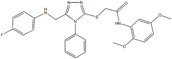 N-(2,5-dimethoxyphenyl)-2-({5-[(4-fluoroanilino)methyl]-4-phenyl-4H-1,2,4-triazol-3-yl}sulfanyl)acetamide Struktur