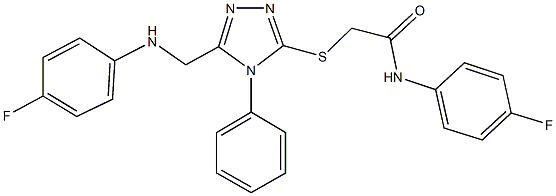 N-(4-fluorophenyl)-2-[(5-{[(4-fluorophenyl)amino]methyl}-4-phenyl-4H-1,2,4-triazol-3-yl)sulfanyl]acetamide Struktur