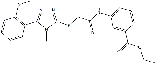 ethyl 3-[({[5-(2-methoxyphenyl)-4-methyl-4H-1,2,4-triazol-3-yl]sulfanyl}acetyl)amino]benzoate Struktur