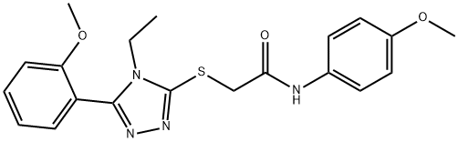 2-({4-ethyl-5-[2-(methyloxy)phenyl]-4H-1,2,4-triazol-3-yl}sulfanyl)-N-[4-(methyloxy)phenyl]acetamide Struktur