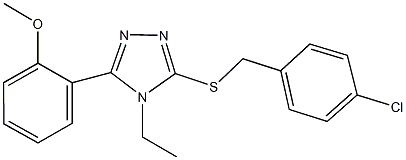 3-[(4-chlorobenzyl)sulfanyl]-4-ethyl-5-(2-methoxyphenyl)-4H-1,2,4-triazole Struktur