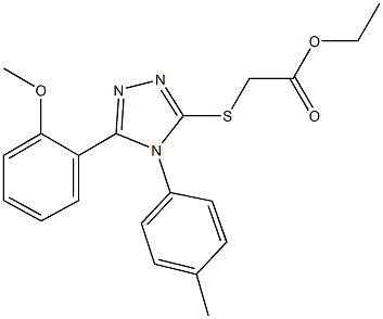 ethyl {[5-(2-methoxyphenyl)-4-(4-methylphenyl)-4H-1,2,4-triazol-3-yl]sulfanyl}acetate Struktur