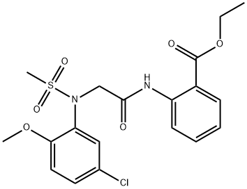 ethyl 2-({[5-chloro-2-methoxy(methylsulfonyl)anilino]acetyl}amino)benzoate Struktur