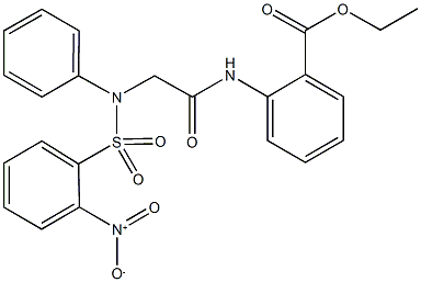 ethyl 2-({[({2-nitrophenyl}sulfonyl)anilino]acetyl}amino)benzoate Struktur