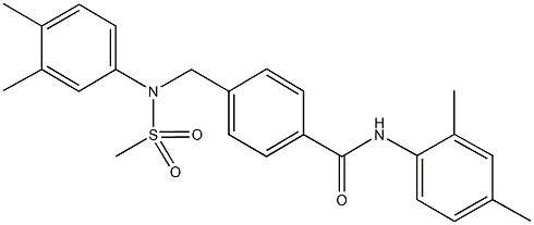 4-{[3,4-dimethyl(methylsulfonyl)anilino]methyl}-N-(2,4-dimethylphenyl)benzamide Struktur