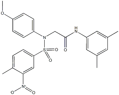 N-(3,5-dimethylphenyl)-2-[({3-nitro-4-methylphenyl}sulfonyl)-4-methoxyanilino]acetamide Struktur