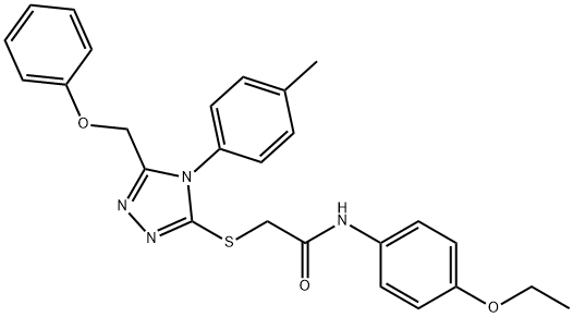 N-(4-ethoxyphenyl)-2-{[4-(4-methylphenyl)-5-(phenoxymethyl)-4H-1,2,4-triazol-3-yl]sulfanyl}acetamide Struktur