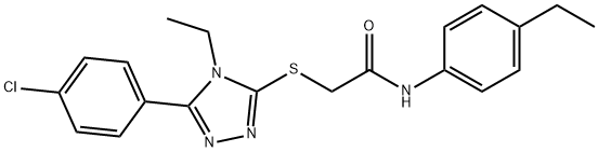 2-{[5-(4-chlorophenyl)-4-ethyl-4H-1,2,4-triazol-3-yl]sulfanyl}-N-(4-ethylphenyl)acetamide Struktur