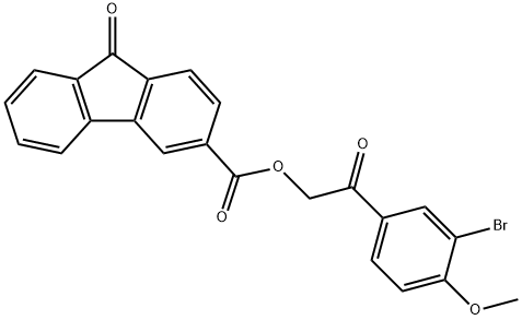 2-(3-bromo-4-methoxyphenyl)-2-oxoethyl 9-oxo-9H-fluorene-3-carboxylate Struktur