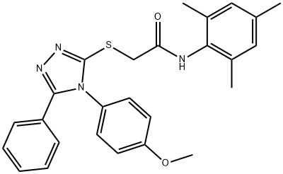 N-mesityl-2-{[4-(4-methoxyphenyl)-5-phenyl-4H-1,2,4-triazol-3-yl]sulfanyl}acetamide Struktur