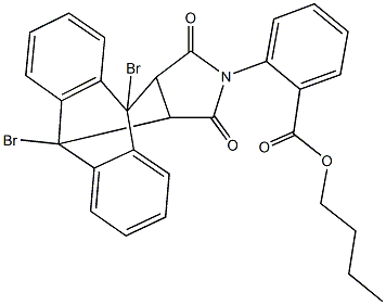 butyl 2-(1,8-dibromo-16,18-dioxo-17-azapentacyclo[6.6.5.0~2,7~.0~9,14~.0~15,19~]nonadeca-2,4,6,9,11,13-hexaen-17-yl)benzoate Struktur