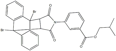 isobutyl 3-(1,8-dibromo-16,18-dioxo-17-azapentacyclo[6.6.5.0~2,7~.0~9,14~.0~15,19~]nonadeca-2,4,6,9,11,13-hexaen-17-yl)benzoate Struktur