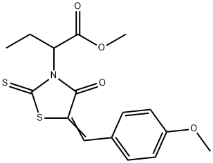 methyl 2-[5-(4-methoxybenzylidene)-4-oxo-2-thioxo-1,3-thiazolidin-3-yl]butanoate Struktur