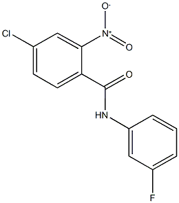 4-chloro-N-(3-fluorophenyl)-2-nitrobenzamide Struktur