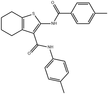 2-[(4-methylbenzoyl)amino]-N-(4-methylphenyl)-4,5,6,7-tetrahydro-1-benzothiophene-3-carboxamide Struktur