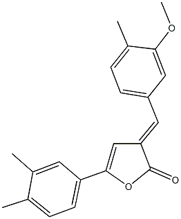 5-(3,4-dimethylphenyl)-3-(3-methoxy-4-methylbenzylidene)-2(3H)-furanone Struktur