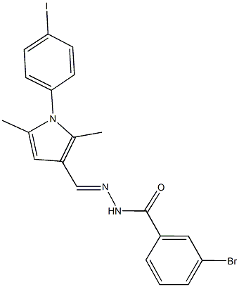 3-bromo-N'-{[1-(4-iodophenyl)-2,5-dimethyl-1H-pyrrol-3-yl]methylene}benzohydrazide Struktur