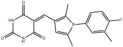 5-{[1-(4-iodo-3-methylphenyl)-2,5-dimethyl-1H-pyrrol-3-yl]methylene}-2,4,6(1H,3H,5H)-pyrimidinetrione Struktur