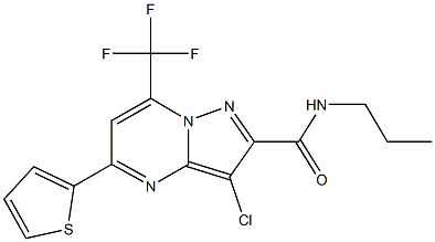 3-chloro-N-propyl-5-(2-thienyl)-7-(trifluoromethyl)pyrazolo[1,5-a]pyrimidine-2-carboxamide Struktur